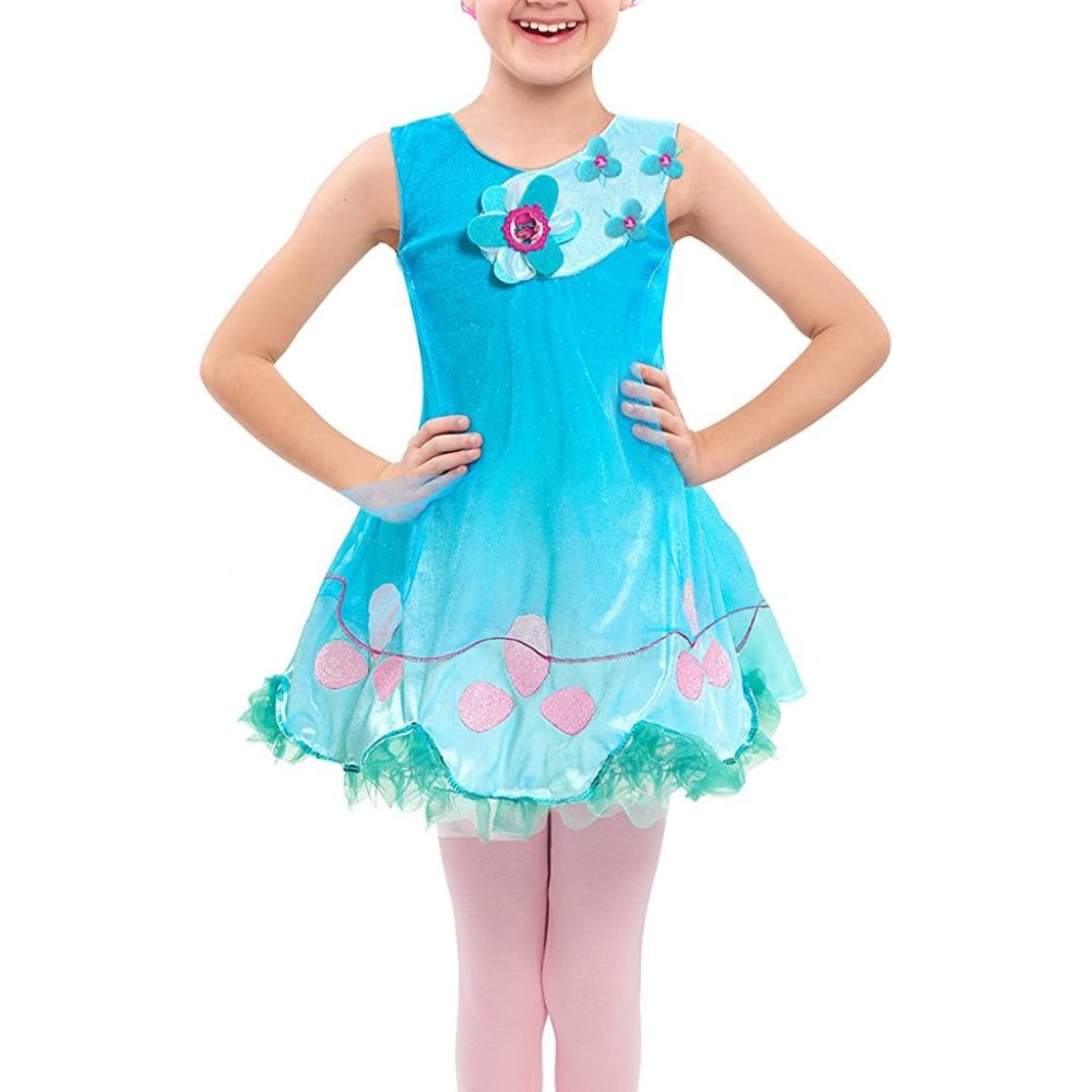 Trolls Poppy Dress Aqua Blue Sizes 4-6X DreamWorks